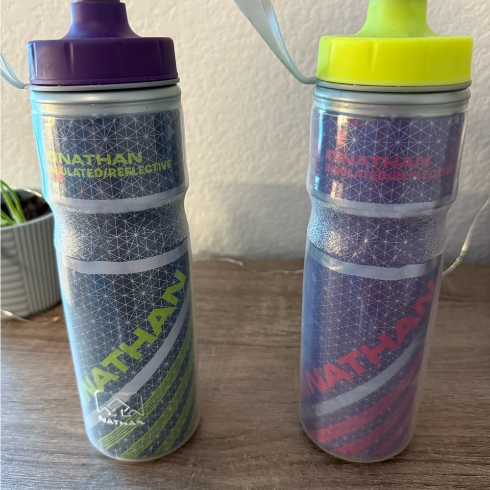 Nathan Insulated Reflective Water Bottle - Purple and Yellow